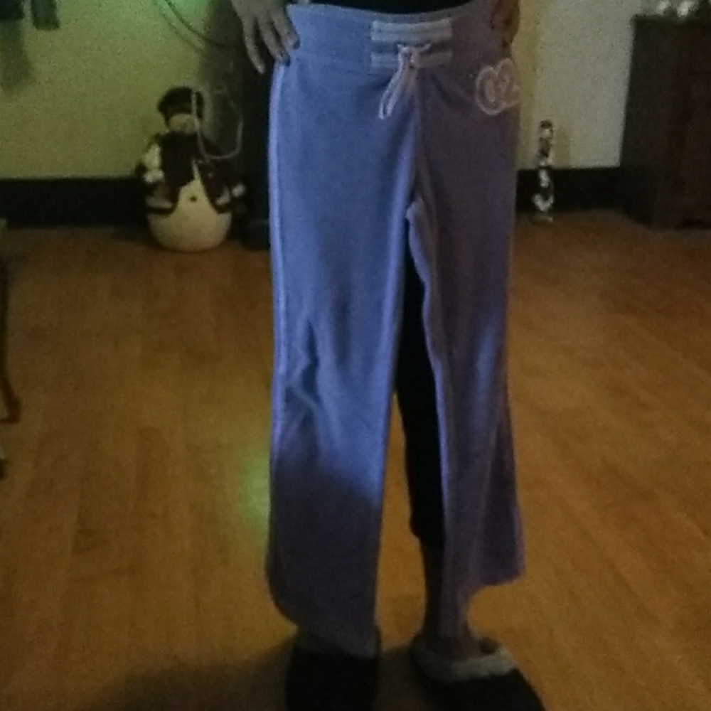 Purple  and white fleece pants